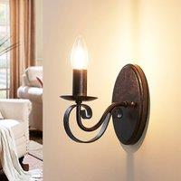 Lucande wall lamp Caleb, 18 cm, rust-coloured, metal, E14