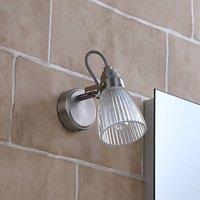 Lindby bathroom wall light Kara, 21 cm high, glass, IP44, G9
