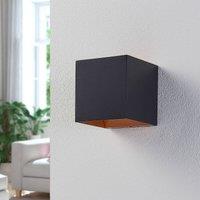 Arcchio LED wall lamp Zuzana, angular, black, 10 cm wide