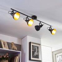 Lindby ceiling light Julin, 85 cm, 4-bulb, black-gold