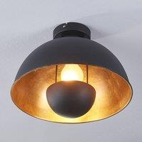 Lindby ceiling light Lya, 31 cm, black-gold, metal, E27