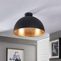 Lindby ceiling light Lya, 40 cm, black-gold, metal