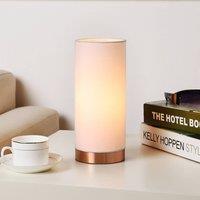 Lindby White table lamp Ronja with a copper-coloured base
