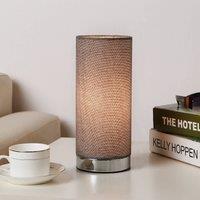 Lindby Grey table lamp Ronja with a chrome base
