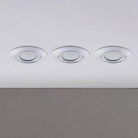 Lindby LED downlight Andrej, round, chrome, set of 3