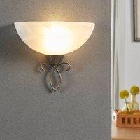 Lindby Mohija wall light, 25 cm, black/gold, glass, E27