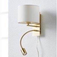 Lindby Florens wall lamp, brass, LED reading lamp, 23.5 cm