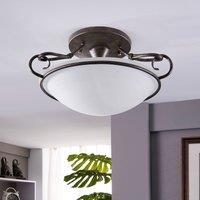 Lindby ceiling lamp Rando, silver antique, glass, 50 cm, E27