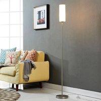 Lindby Vinsta floor lamp, height 153 cm, white, glass, metal