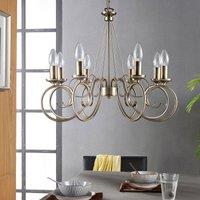 Lindby chandelier Marnia, 8-bulb, 53 cm, antique brass, E14
