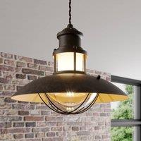 Lindby Louisanne pendant light, brown, metal, 35 cm