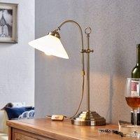 Lindby table lamp Otis, antique brass, glass, 60 cm, E14