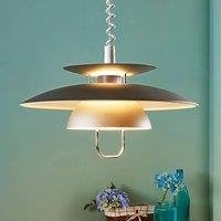 Lindby Nadija hanging light, grey, 43 cm, height-adjustable, E27