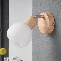 Lindby Svenka spotlight, one-bulb wood look