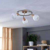 Lindby Svenka ceiling light, three-bulb, circular