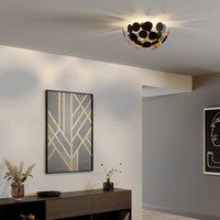 Lindby ceiling lamp Kinan, 54 cm, black, gold, E14