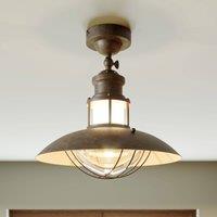 Lindby ceiling light Louisanne, brown, metal, 35cm