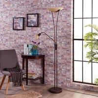 Lindby Felicia uplighter with reading lamp, rust
