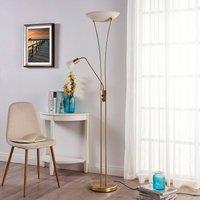 Lindby Felicia uplighter with reading lamp, brass