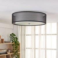 Lindby Tobia fabric ceiling lamp, brown organza