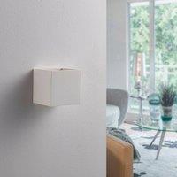 Lindby wall light Kay, white, plaster, 11.5 x 11.5 cm