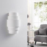 Lindby wall light Marit, height 30 cm, white, plaster, E14