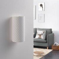 Lindby wall light Tereza, white, plaster, 23 cm high, paintable