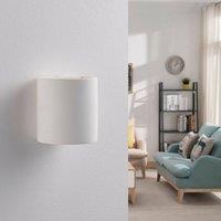 Lindby wall light Krista, white, plaster, up/down, paintable, G9