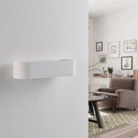 Lindby Fioni wall light, white, plaster, G9, 6.5 cm, can be painted