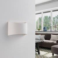 Lindby wall light Heiko, up/down, plaster, white, height 12 cm