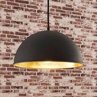 Lindby pendant light Leya, black/gold, metal, 30 cm, E27