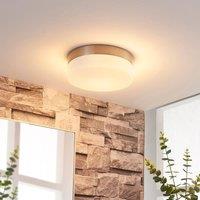 Lindby bathroom ceiling lamp Amilia, 18 cm, E27, nickel, glass