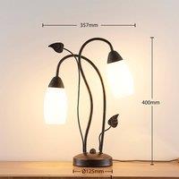 Lindby table lamp Stefania, black/gold, glass, E14, 40 cm