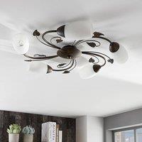 Lindby ceiling light Stefania, 5-bulb, black/gold, 58cm