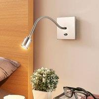 Lindby Berfin chrome-plated wall reading light, LED