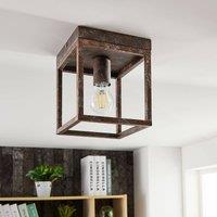 Lindby Rustic ceiling light Emin with metal frame