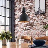 Lindby Pendant light Jasminka black-gold, 1-bulb