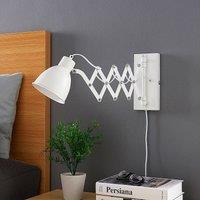 Lindby reading wall light Merle, height 22 cm, white, extendable