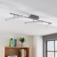 Lindby LED ceiling light Pilou, 3-bulb, dimmable, chrome
