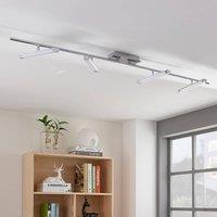 Lindby LED ceiling light Pilou, 4-bulb, dimmable, chrome
