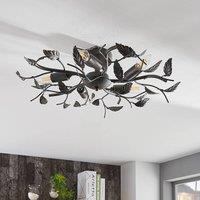Lindby ceiling lamp Yos, 5-bulb, 58 cm, black-copper, E14