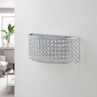 Lucande LED glass crystal wall light Alizee in chrome
