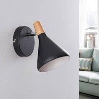 Lindby Arina wall light, black, 1-bulb