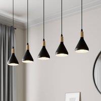 Lindby Arina pendant light in black, 5-bulb