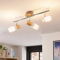 Lindby Christoph wooden spotlight, 3-bulb, long