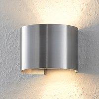 Arcchio Zuzana wall light, round, aluminium-coloured, G9, 13 cm wide