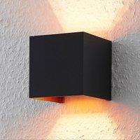 Arcchio Zuzana wall light, angular, black and gold, G9, 10 cm