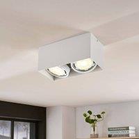 Arcchio downlight Mabel, 2-bulb, 27 cm, white, GU10