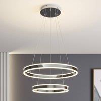 Lucande LED hanging light Lyani, 60 cm, 2-bulb, chrome, dimmable