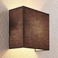 Lindby Fabric wall lamp Adea, 25 cm, square, black